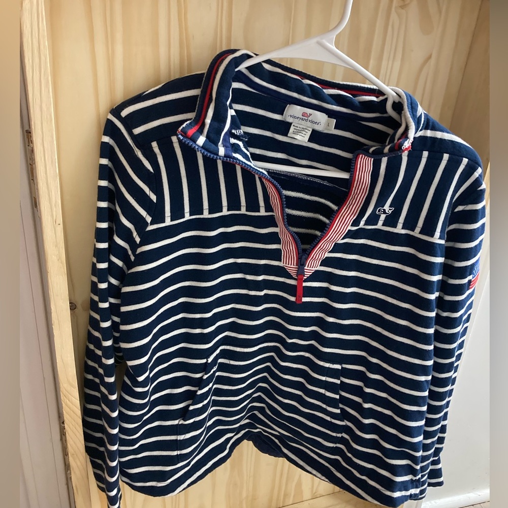This pullover is gently used, and comfortable.